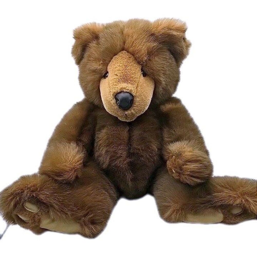 Vintage 1990s Russ Berrie Grizzles Bear 18" Brown Grizzly Plush Stuffed #4145